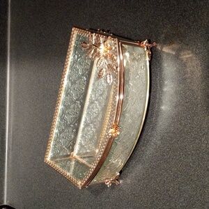 Gold & Crystal Jewelry Box 8x5x2